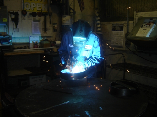 Welding in our Fabrication Shop